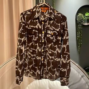 TORY BURCH Button down top. 100% cotton Size 2